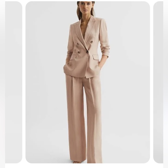 Reiss Hollie Wide Leg Linen Trousers, NWT - Picture 5 of 13